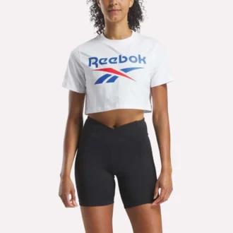 Camiseta corta de manga corta con logo bicolor para mujer