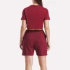 Camiseta corta de manga corta con logo bicolor para mujer Camiseta corta de manga corta con logo bicolor para mujer