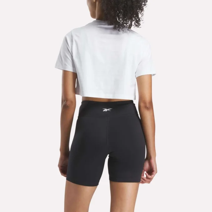 Camiseta corta de manga corta con logo bicolor para mujer Camiseta corta de manga corta con logo bicolor para mujer