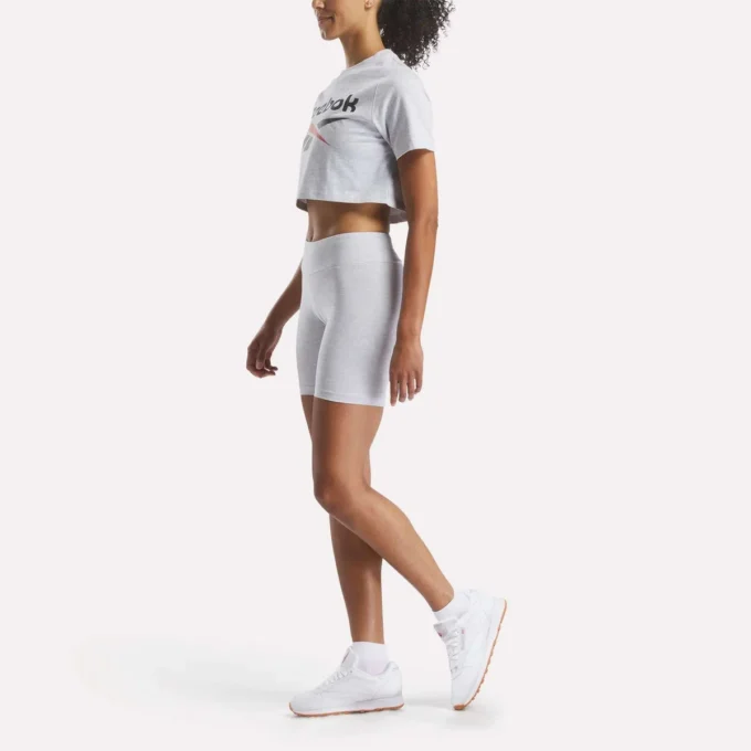 Camiseta corta de manga corta con logo bicolor para mujer Camiseta corta de manga corta con logo bicolor para mujer