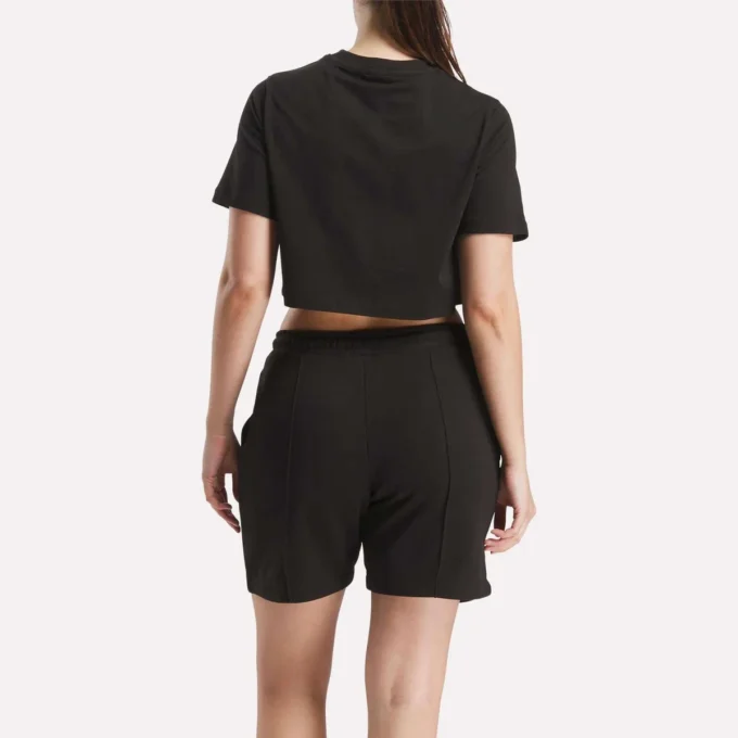 Camiseta corta de manga corta con logo bicolor para mujer Camiseta corta de manga corta con logo bicolor para mujer