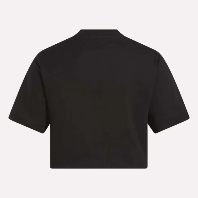Camiseta corta de manga corta con logo bicolor para mujer Camiseta corta de manga corta con logo bicolor para mujer