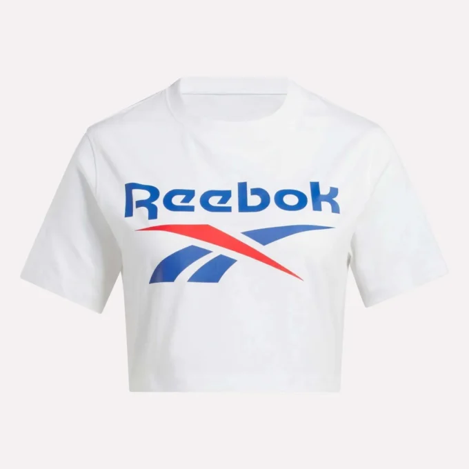 Camiseta corta de manga corta con logo bicolor para mujer Camiseta corta de manga corta con logo bicolor para mujer
