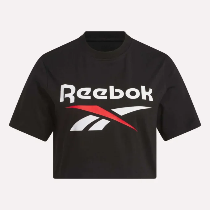 Camiseta corta de manga corta con logo bicolor para mujer Camiseta corta de manga corta con logo bicolor para mujer