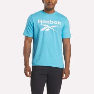 Camiseta de manga corta con cuello redondo y logo grande para hombre