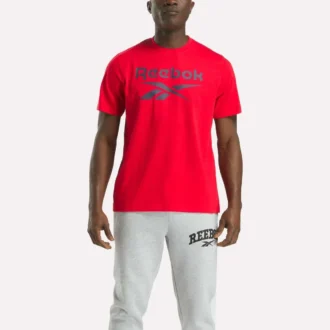 Camiseta de manga corta con cuello redondo y logo grande para hombre