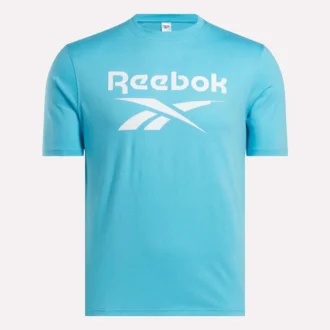 Camiseta de manga corta con cuello redondo y logo grande para hombre