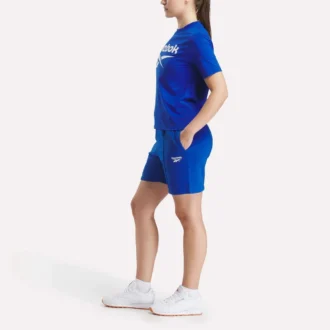 Camiseta de manga corta con cuello redondo y logotipo bicolor para mujer