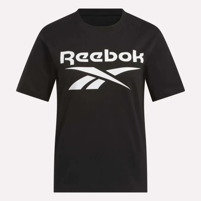 Camiseta de manga corta con cuello redondo y logotipo grande para mujer Camiseta de manga corta con cuello redondo y logotipo grande para mujer