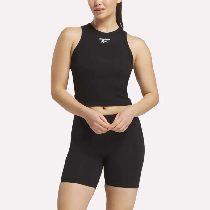 Camiseta sin mangas de canalé para mujer Camiseta sin mangas de canalé para mujer