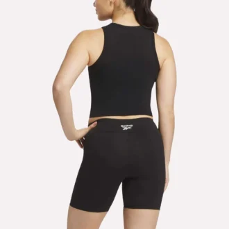 Camiseta sin mangas de canalé para mujer