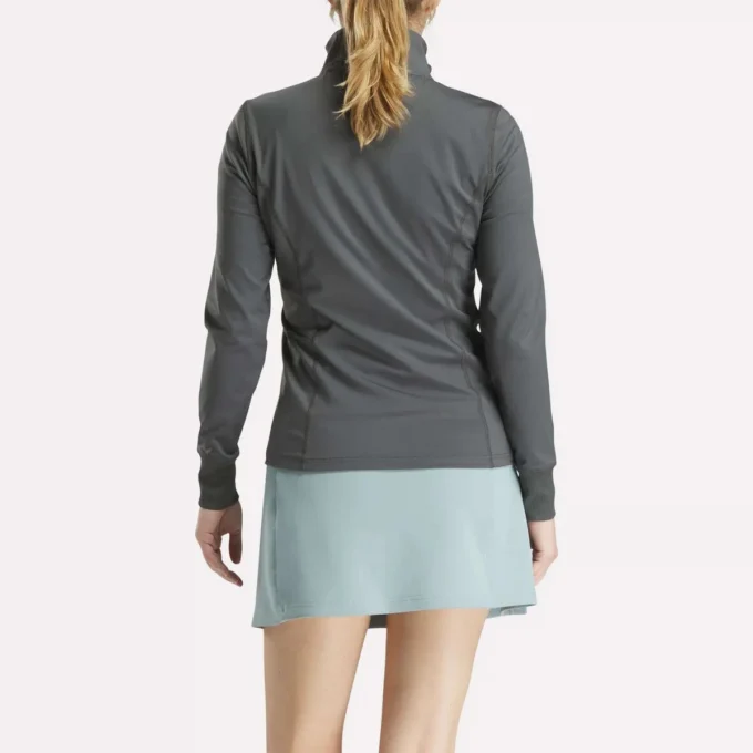 Chaqueta de golf con cremallera completa y costuras de alto rendimiento para mujer Chaqueta de golf con cremallera completa y costuras de alto rendimiento para mujer