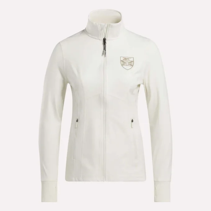 Chaqueta de golf con cremallera completa y costuras de alto rendimiento para mujer Chaqueta de golf con cremallera completa y costuras de alto rendimiento para mujer