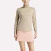 Jersey de golf de manga larga con cremallera de 1/4 y tejido jacquard Vector para mujer Jersey de golf de manga larga con cremallera de 1/4 y tejido jacquard Vector para mujer