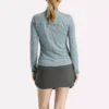 Jersey de golf de manga larga con cremallera de 1/4 y tejido jacquard Vector para mujer Jersey de golf de manga larga con cremallera de 1/4 y tejido jacquard Vector para mujer