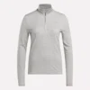 Jersey de golf de manga larga con cremallera de 1/4 y tejido jacquard Vector para mujer Jersey de golf de manga larga con cremallera de 1/4 y tejido jacquard Vector para mujer