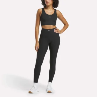 Leggings de canalé con estribos para mujer