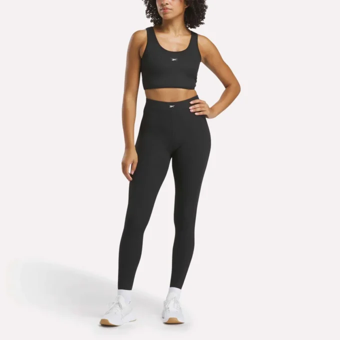 Leggings de canalé con estribos para mujer Leggings de canalé con estribos para mujer