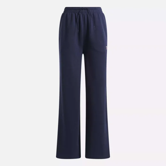 Pantalones anchos de felpa con logotipo pequeño Reebok Identity para mujer Pantalones anchos de felpa con logotipo pequeño Reebok Identity para mujer