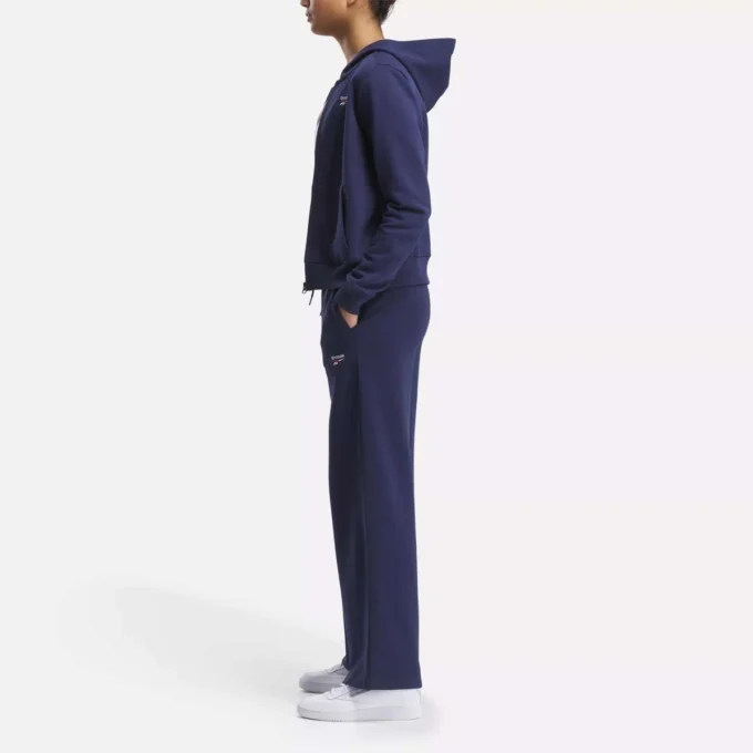 Pantalones anchos de felpa con logotipo pequeño Reebok Identity para mujer Pantalones anchos de felpa con logotipo pequeño Reebok Identity para mujer
