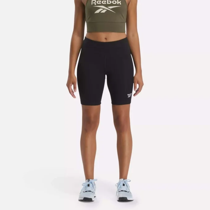 Pantalones cortos de ciclismo Reebok Identity Small Logo Cotton para mujer, 18 cm Pantalones cortos de ciclismo Reebok Identity Small Logo Cotton para mujer, 18 cm