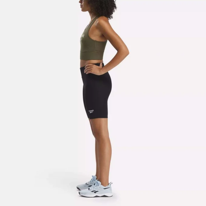 Pantalones cortos de ciclismo Reebok Identity Small Logo Cotton para mujer, 18 cm Pantalones cortos de ciclismo Reebok Identity Small Logo Cotton para mujer, 18 cm