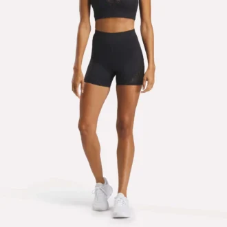 Pantalones cortos de ciclista de malla de talle alto para mujer 5″