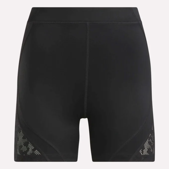 Pantalones cortos de ciclista de malla de talle alto para mujer 5″ Pantalones cortos de ciclista de malla de talle alto para mujer 5″