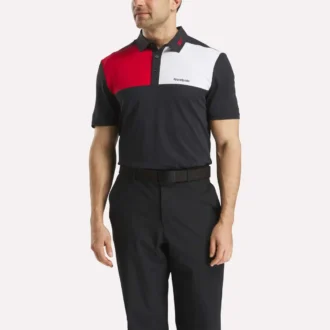 Polo con cuello adherido y bloques de color para hombre Polo con cuello adherido y bloques de color para hombre