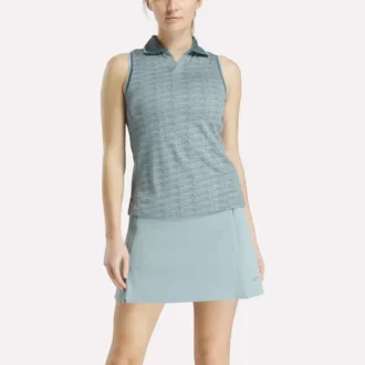Polo de golf sin mangas Vector Jacquard para mujer