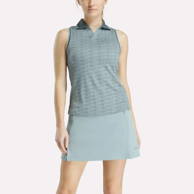 Polo de golf sin mangas Vector Jacquard para mujer Polo de golf sin mangas Vector Jacquard para mujer