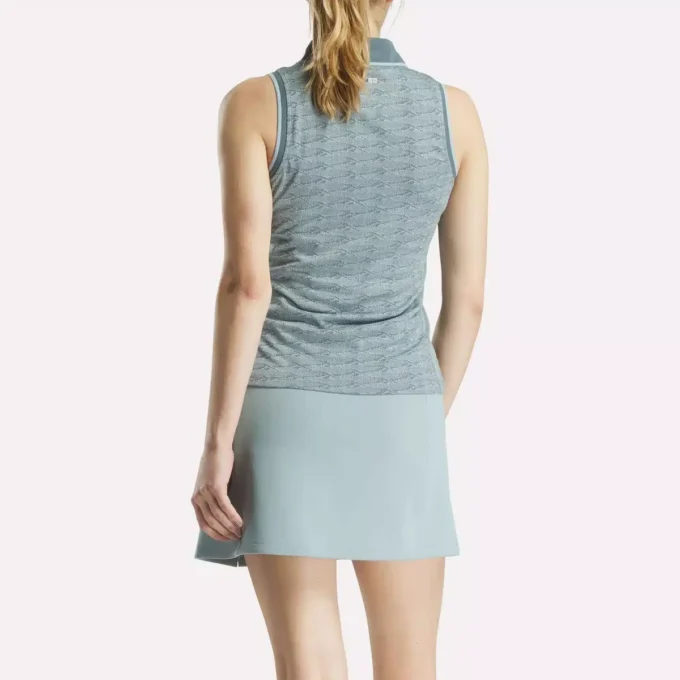 Polo de golf sin mangas Vector Jacquard para mujer Polo de golf sin mangas Vector Jacquard para mujer