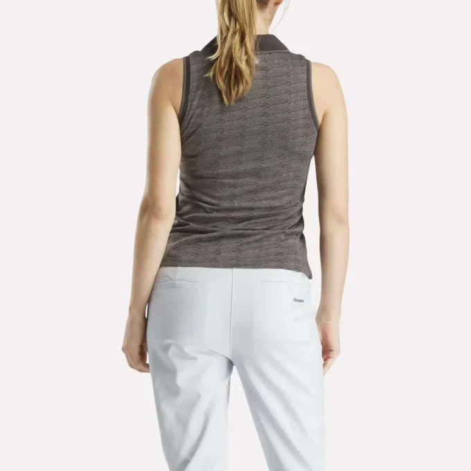 Polo de golf sin mangas Vector Jacquard para mujer Polo de golf sin mangas Vector Jacquard para mujer