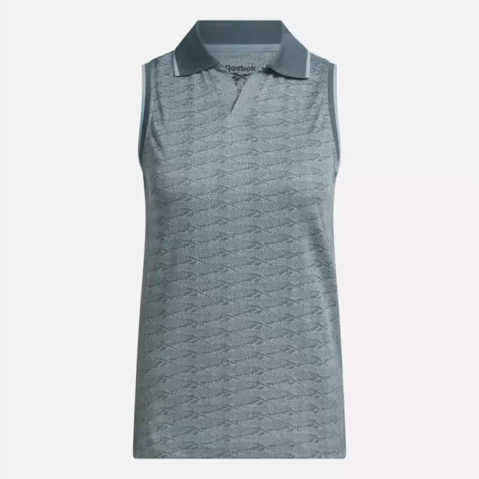 Polo de golf sin mangas Vector Jacquard para mujer Polo de golf sin mangas Vector Jacquard para mujer