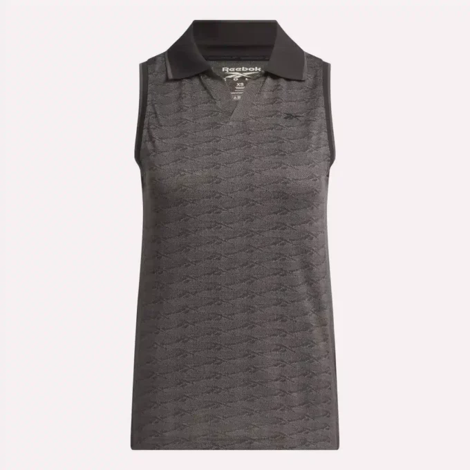Polo de golf sin mangas Vector Jacquard para mujer Polo de golf sin mangas Vector Jacquard para mujer