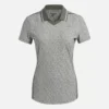 Polo de manga corta con cuello Johnny y estampado floral micro para mujer Polo de manga corta con cuello Johnny y estampado floral micro para mujer