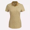 Polo de manga corta con cuello Johnny y estampado floral micro para mujer Polo de manga corta con cuello Johnny y estampado floral micro para mujer
