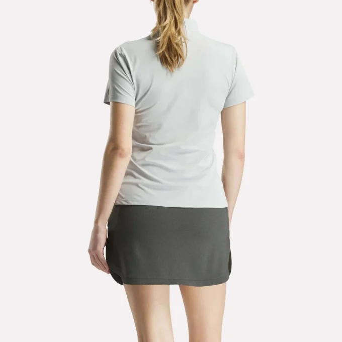 Polo de manga corta con tapeta de piqué elástico para mujer Polo de manga corta con tapeta de piqué elástico para mujer