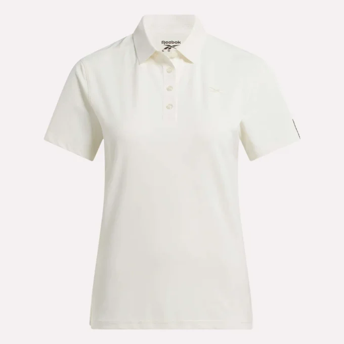 Polo de manga corta con tapeta de piqué elástico para mujer Polo de manga corta con tapeta de piqué elástico para mujer