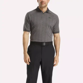 Polo de manga corta para hombre con jacquard Vector tonal y ribete acanalado Polo de manga corta para hombre con jacquard Vector tonal y ribete acanalado