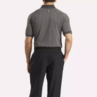 Polo de manga corta para hombre con jacquard Vector tonal y ribete acanalado Polo de manga corta para hombre con jacquard Vector tonal y ribete acanalado