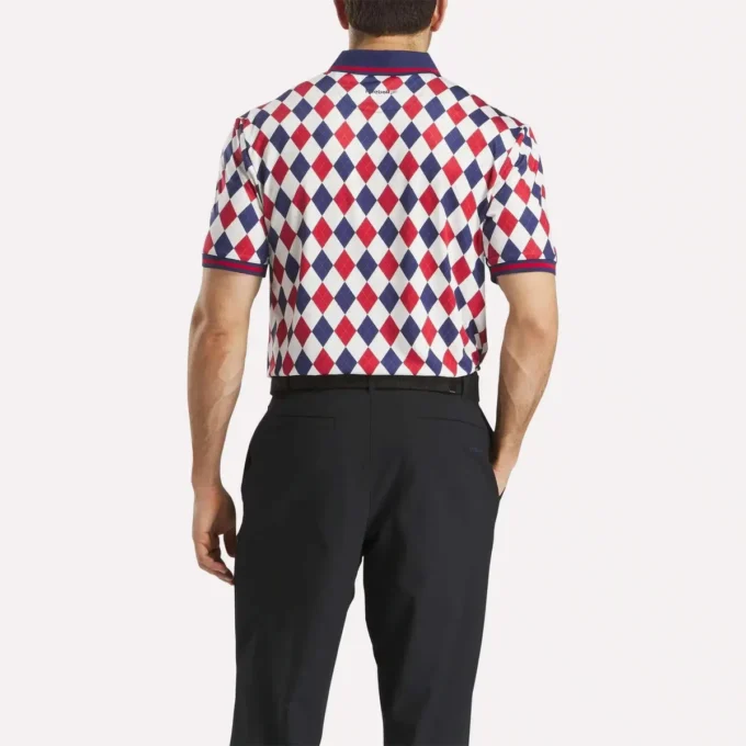 Polo de manga corta Vector Argyle Print para hombre Polo de manga corta Vector Argyle Print para hombre