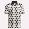 Polo de manga corta Vector Argyle Print para hombre Polo de manga corta Vector Argyle Print para hombre