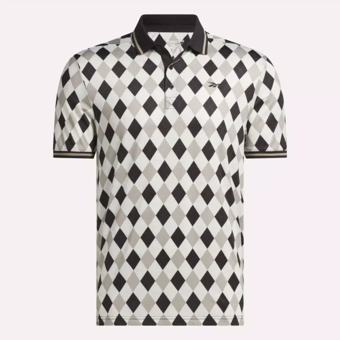 Polo de manga corta Vector Argyle Print para hombre Polo de manga corta Vector Argyle Print para hombre