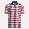 Polo de manga corta Vector Argyle Print para hombre Polo de manga corta Vector Argyle Print para hombre