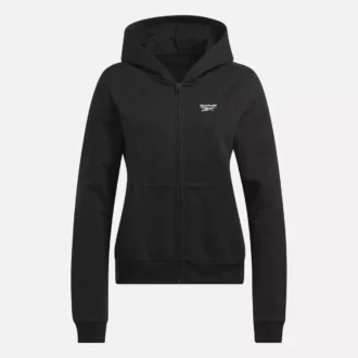 Sudadera con capucha y cremallera completa Reebok Identity Small Logo Fleece para mujer