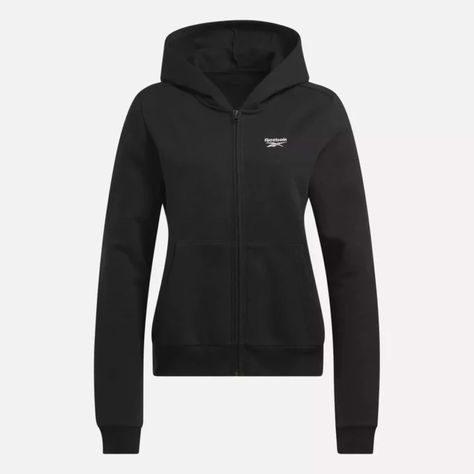 Sudadera con capucha y cremallera completa Reebok Identity Small Logo Fleece para mujer Sudadera con capucha y cremallera completa Reebok Identity Small Logo Fleece para mujer
