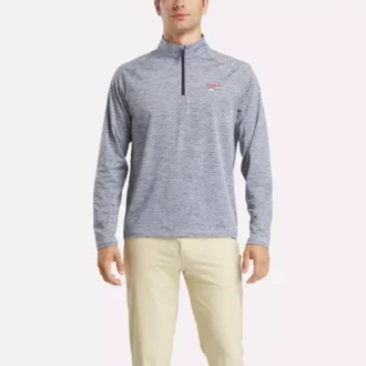 Sudadera con cremallera de un cuarto y tejido catiónico para hombre