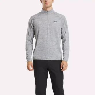 Sudadera con cremallera de un cuarto y tejido catiónico para hombre