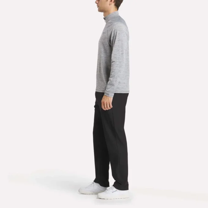Sudadera con cremallera de un cuarto y tejido catiónico para hombre Sudadera con cremallera de un cuarto y tejido catiónico para hombre